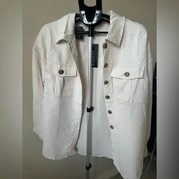 Beyove Womens long Sleeve Button down Shacket - Picture 3 of 5